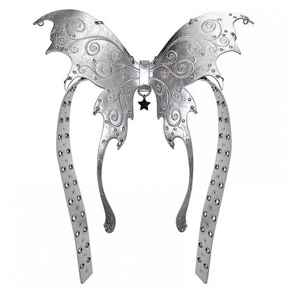 Punk Schwarz/Silber Schmetterling Taillengürtel