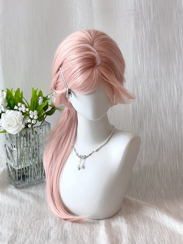 Pink 65cm Straight Wig with Full Bangs - Sleepy Fish