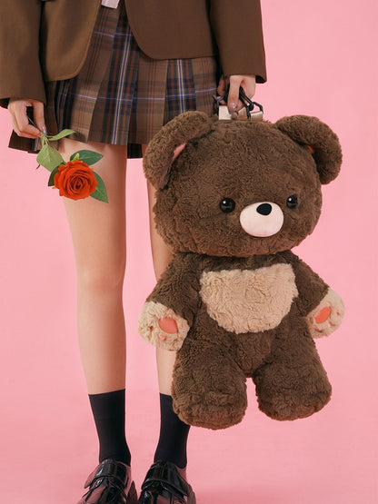 Detachable 35cm/50cm Backpack Brown Straps Plush Shoulder Bear Chocolate