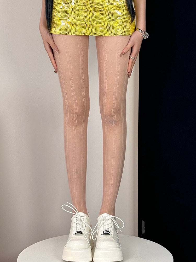 Pattern Y2K Color Floral Options Tights 6 Details Striped