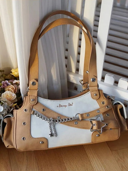 Star Brown Y2K Charm PU Tasche mit leichter Schulter Ita