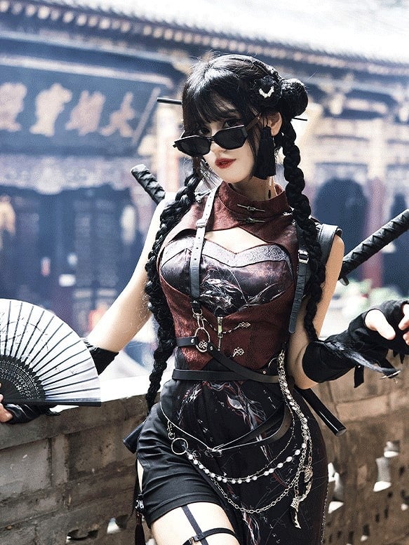 Belt Rings with Layered Chain