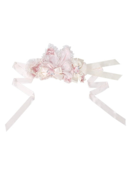 Charming Adjustable Rabbit Ear Pink Headband - Yimu Walnut