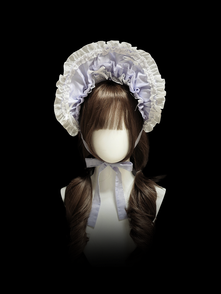 Lolita / Haube Blau Beige Lila