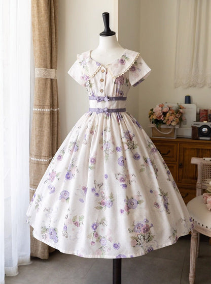 Mark Retro Lolita Kleid mit Blumentaille
