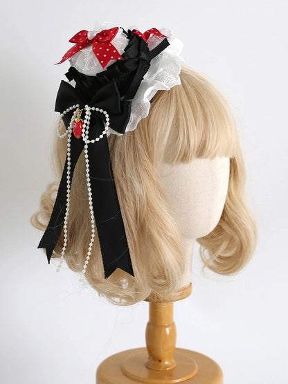 Set (Pearl Lolita Accent) 4-Color Chain Mini Hat Strawberry-Themed