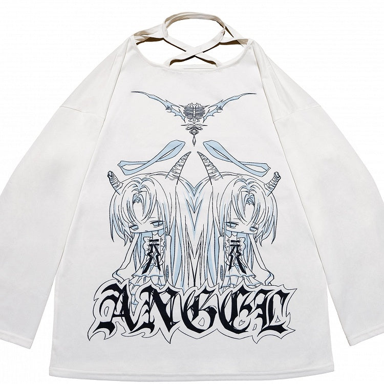 Kei T-Shirt White Twins Print Jirai