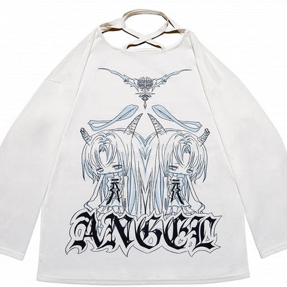 Kei T-Shirt White Twins Print Jirai