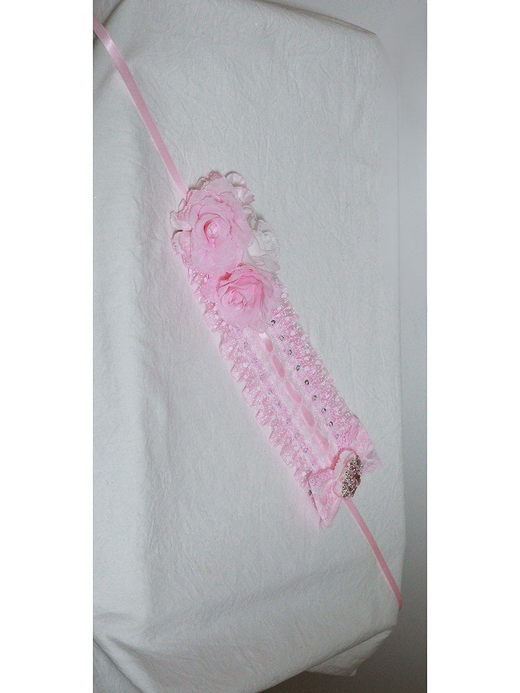 mit Borte Rosa Helles Haarband Rüschen