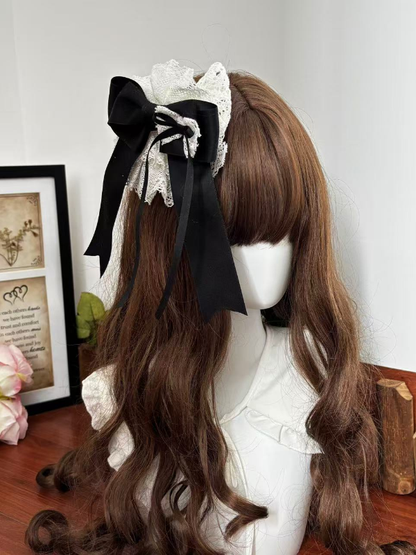 Weiß / Schwarz &amp; Weiß Floral Haarspange