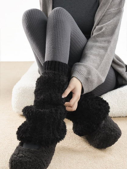 Fuzzy 2-Color 45cm Leg Warmers Ultra-Plush