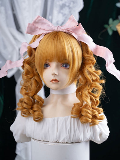 Yellow Ponytail Claw Wig 30CM Synthetic With Clips Double Length