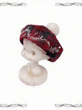 Embroidered Beret in 3 Colors - iris de nuit