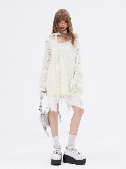 White Fringe Handkerchief Hem Cami Dress