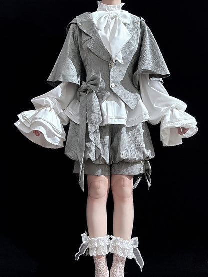 耳付きジャケットフードグレー王子バニーオーバーサイズファッション