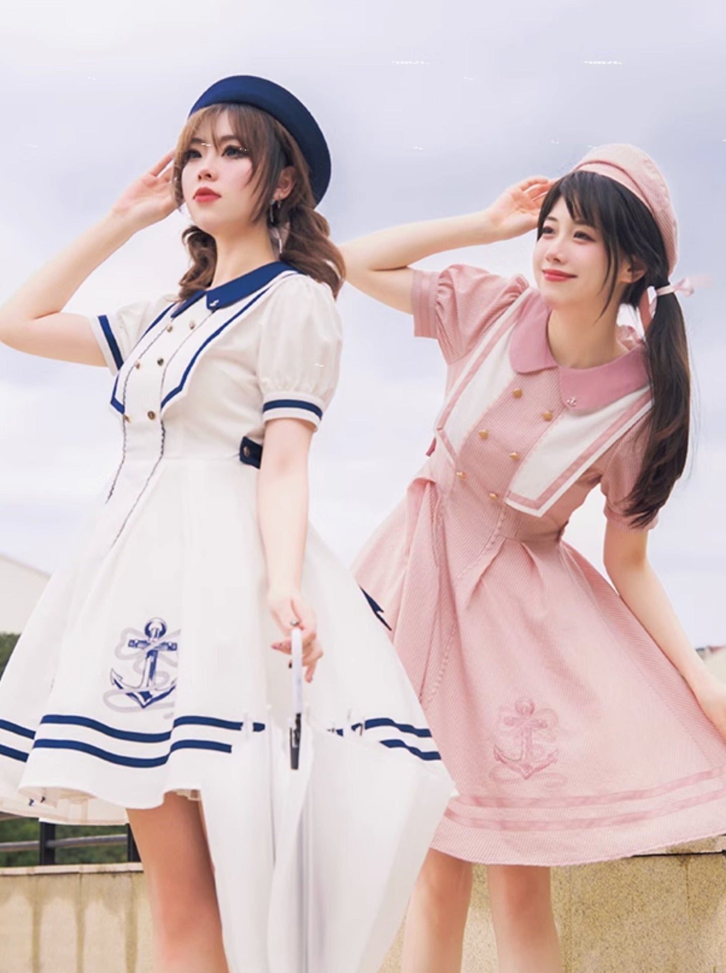 Sommerkleid Kula Sommer Streifenkleid Navy + Elegant