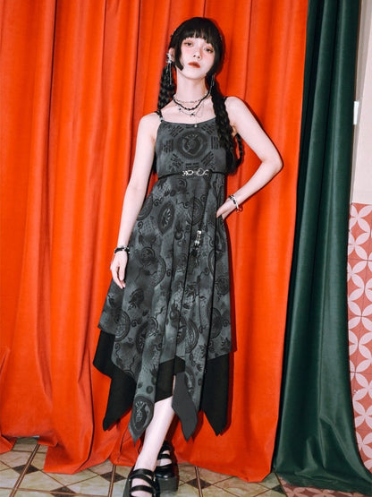 Chinese Gothic Black Cropped Top with Frog Buttons - Quirky Hut