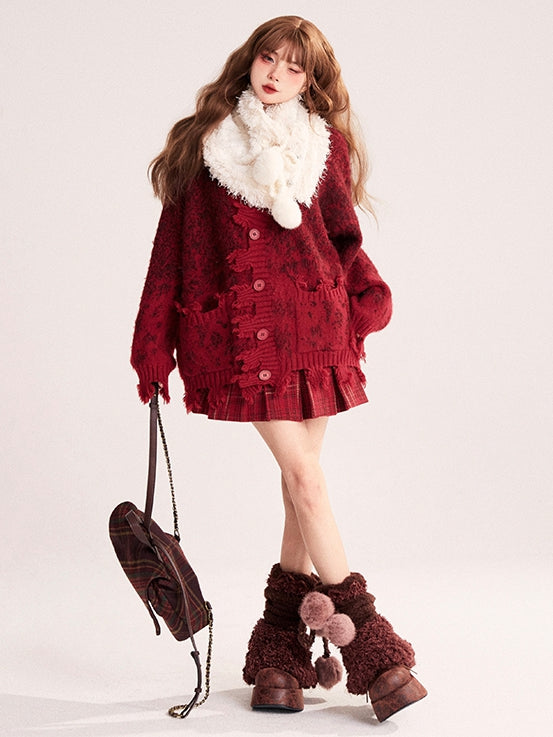 スカート チェック柄 プリーツスタイル ボックス プレッピー レッド