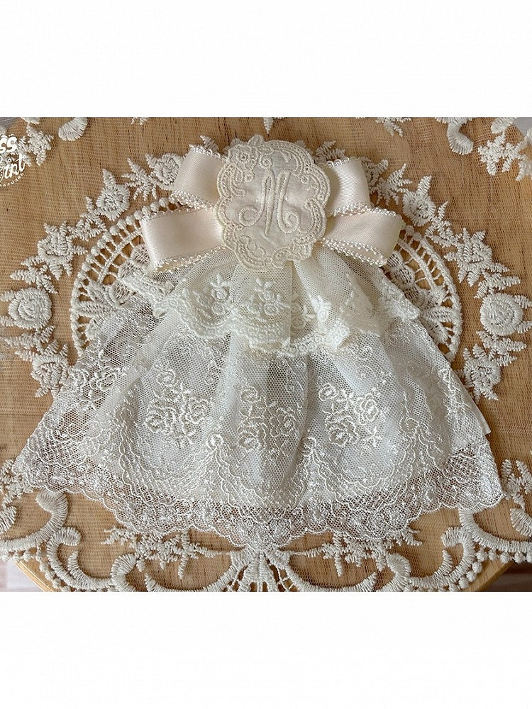 Beige Jabot Bow Tie - Miss Cube Dressworks