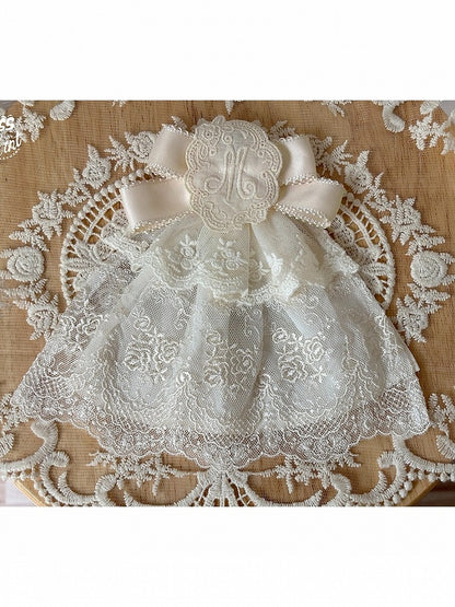 Beige Jabot Bow Tie - Miss Cube Dressworks