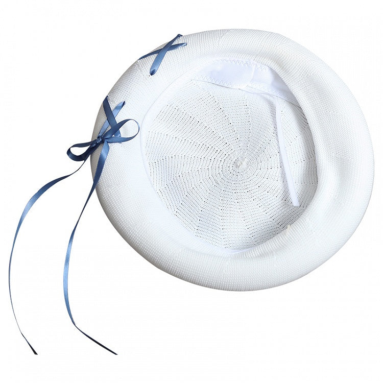 Color Options Thin Lolita 7 Beret Ribbon Lace-up