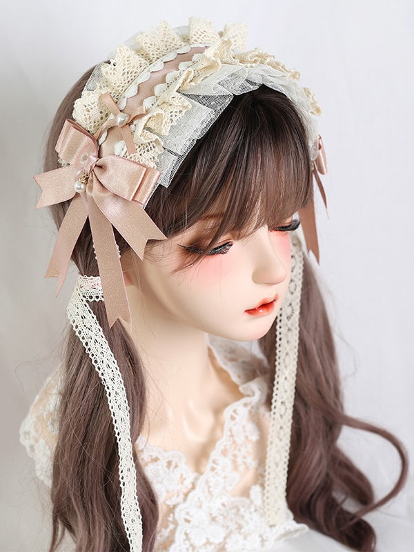 Lace Cute and Coffee Green Bowknot Pink Lolita Hairband Sweet /