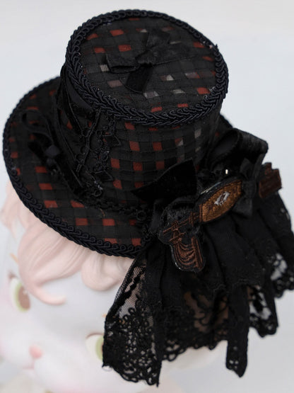 Black and Red Sweet Lolita Mini Hat