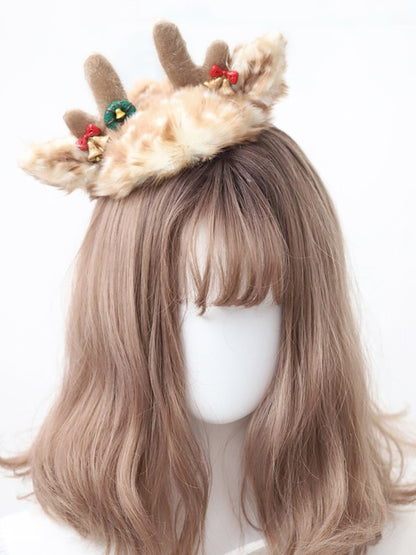 Hat Reindeer Christmas Lolita Plush Light-up Antler
