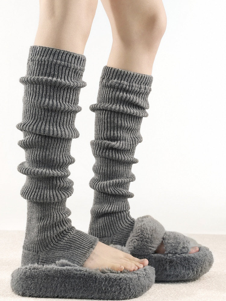 Slouchy Ribbed Open-Toe Leg Warmers - Kawaii Fairy Kei & Lolita Accessory, 4 Colors