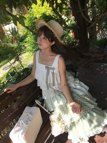 Rosa karierte Schleifenbrosche