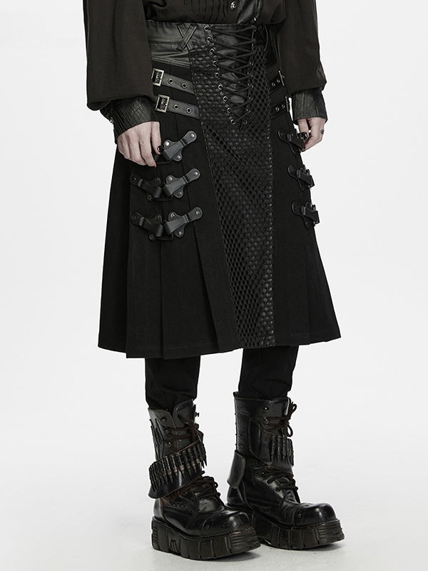 Heavy-duty Black Men's Punk Skirt - Punk Rave