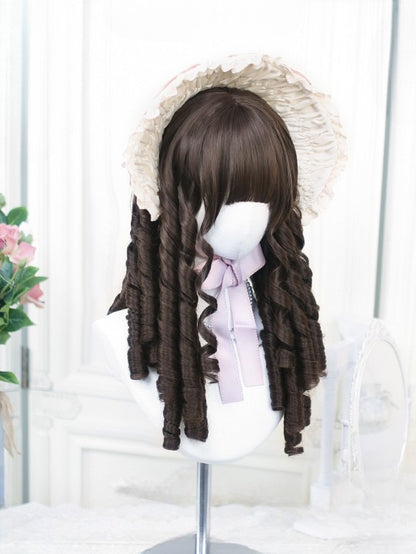 ローマンバングス 50-55CM ウィッグ付き ブラウン カーリー フル