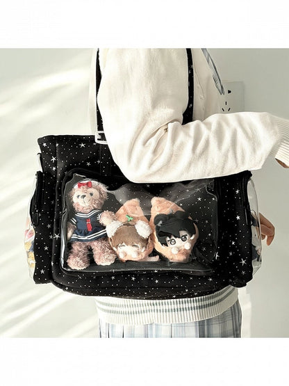 Crossbody Style Otaku Design Ita Bag Star-shaped Black