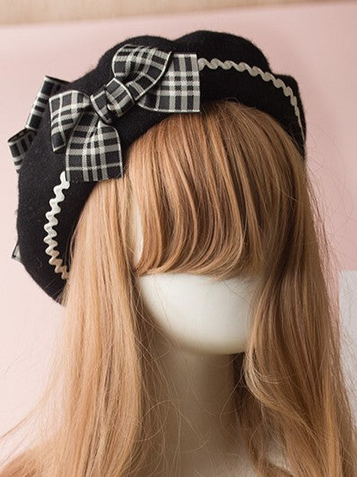 Bowknot Options Color 4 Beret Plaid