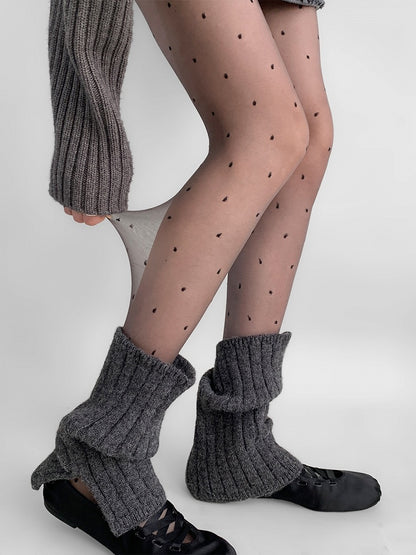 Semi-Sheer Polka-dot 4 Colors Pattern Tights