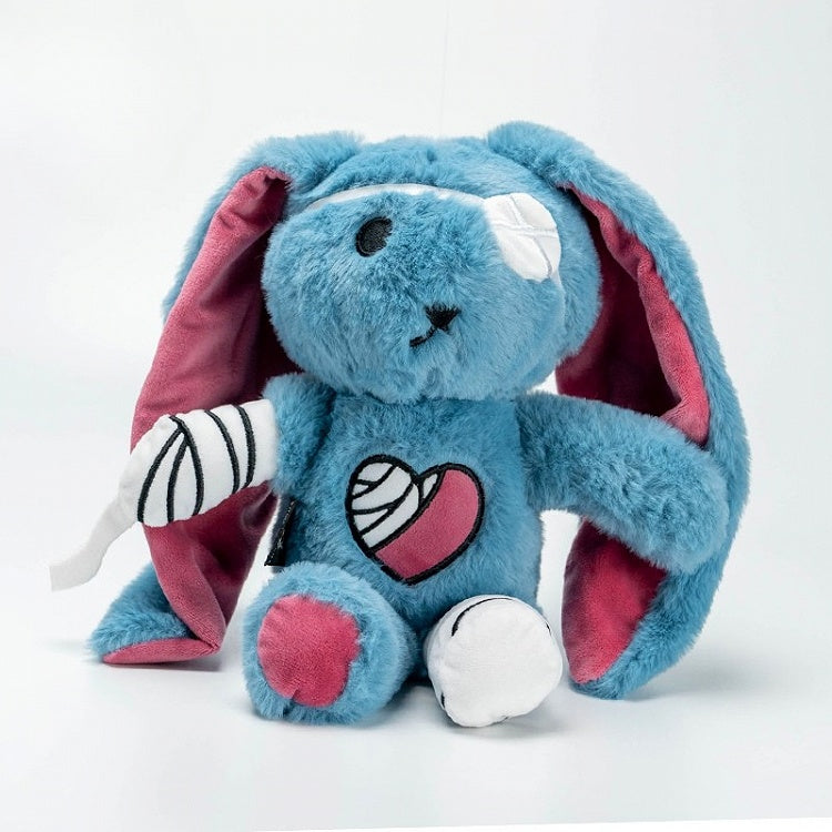 Injured Canvas Bunny with Blue Peacock Guro Plush Kawaii Bag A
