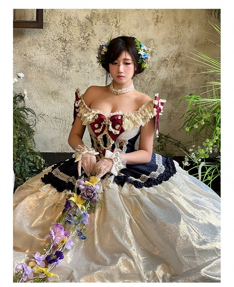 Snow White Lace-up Corset Waist Princess Dress Floor Length Ball Gown