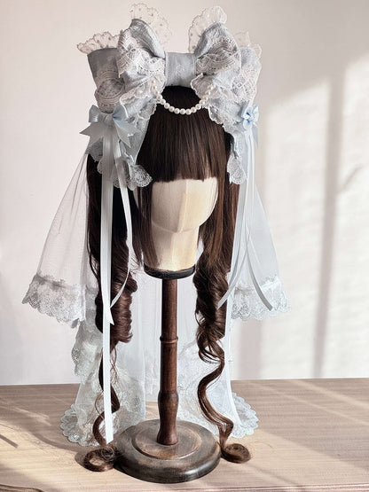 No Lace Bow KC(Pink/Blue/Mint Veil) - Sweet Lolita