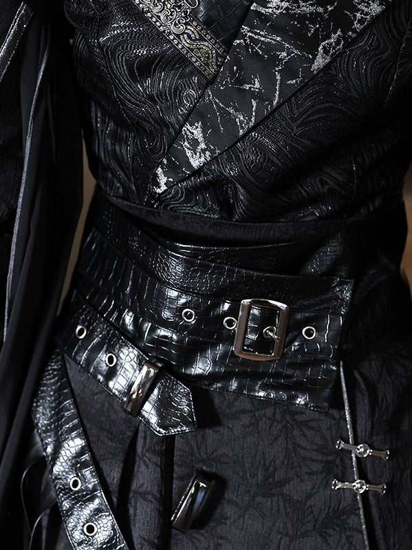 Dragon-Embroidered Han Ensemble with Corset & Trousers - Unknown Star