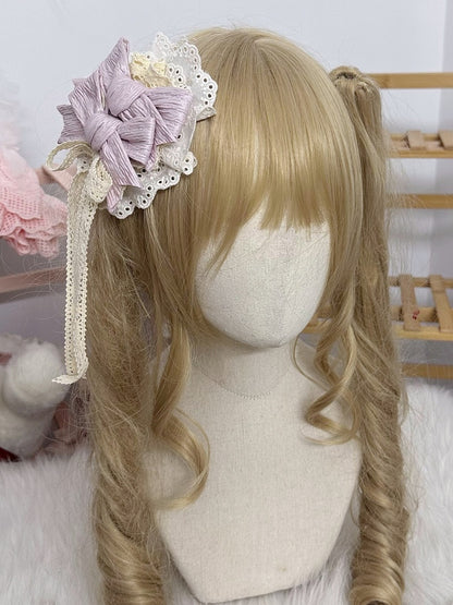 Sweet Color Options Bowknot 3 Hairclip/Brooch Lolita Lace