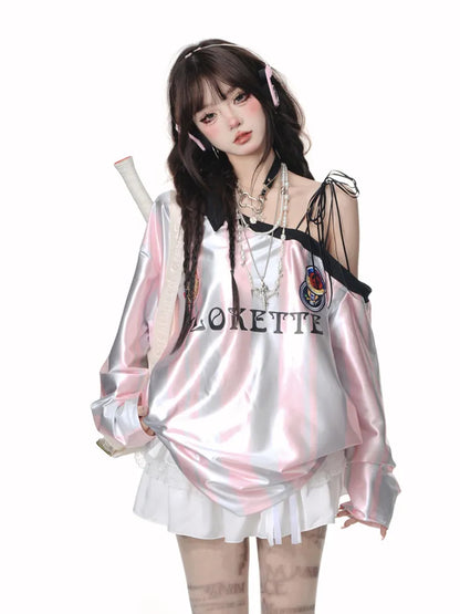 ホワイトの蝶結びディテールのティアードスカート