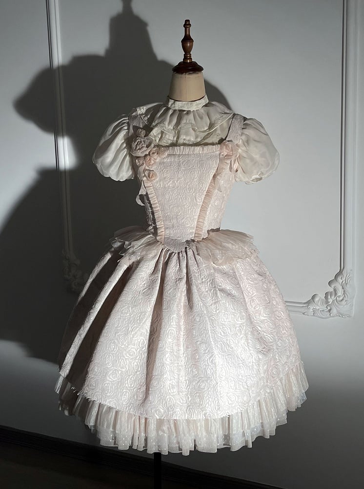 Sleeves Ruff Puff Beige Collar Blouse Lolita