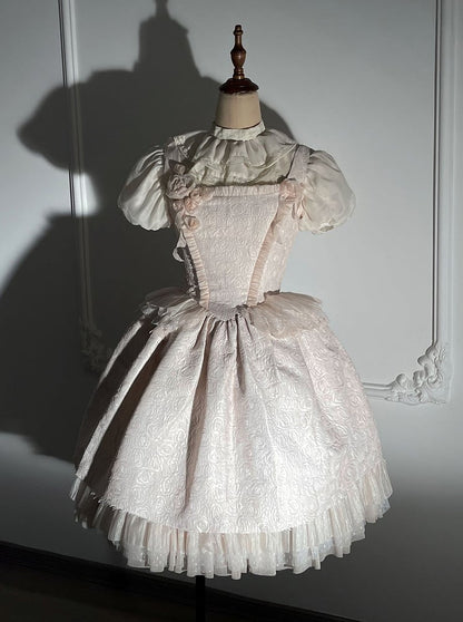 Sleeves Ruff Puff Beige Collar Blouse Lolita
