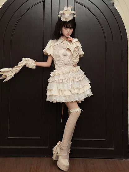 Collar Apricot Lolita Ouji Clown Outfit Circus Vibes Pointed -