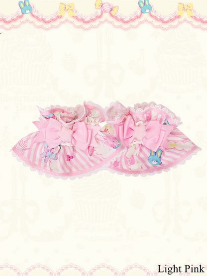 Lolita Cuffs Printed Pink/Dark Sweet Blue/Light Pink Wrist