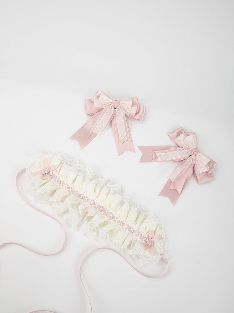 Bundle + Ear 2-Piece Removable Hairband（ ）Set Pastel Bunny Pink Accessory