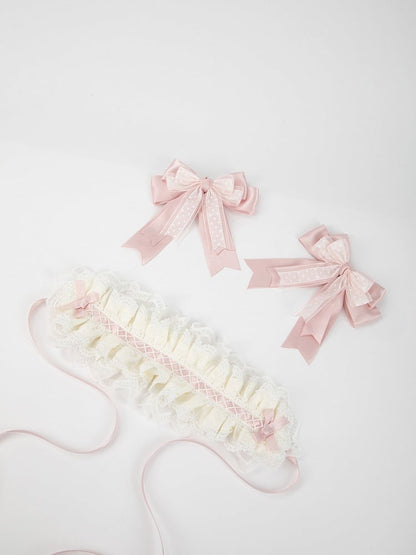 Bundle + Ear 2-Piece Removable Hairband（ ）Set Pastel Bunny Pink Accessory