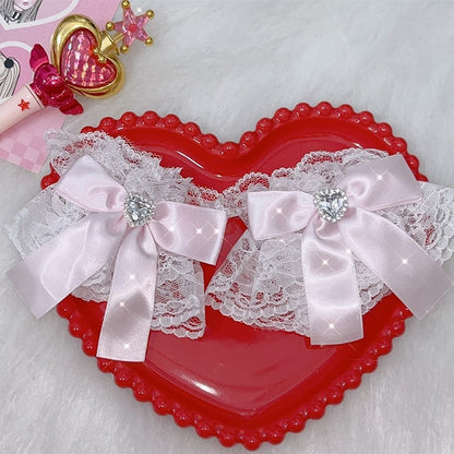 カフス ケイ レース 蝶結び リストトリム ジライ ピンク/ホワイト/ブラック