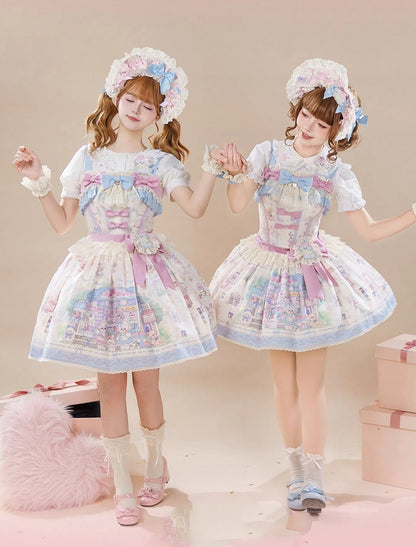 Decorated Blue Bonnet Pink and Bows