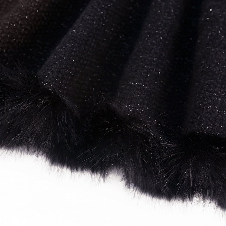Furry Cape Kawaii Embroidery Dark With